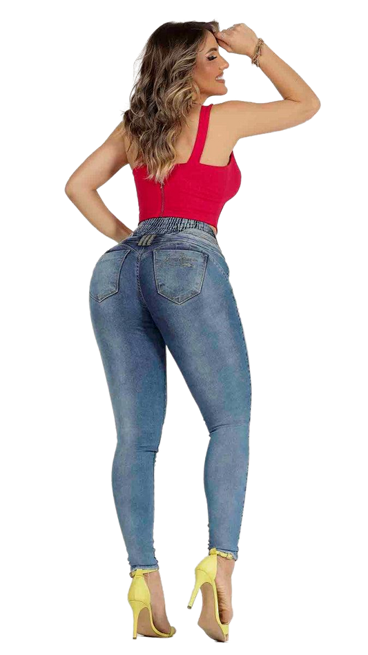 Rhero Pantalones vaqueros de talle alto para mujer 56701