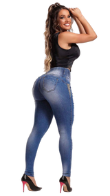 Calça jeans skinny feminina de cintura alta Rhero 56565