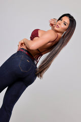Pantalones vaqueros con cinturón para mujer Lemonette 94091