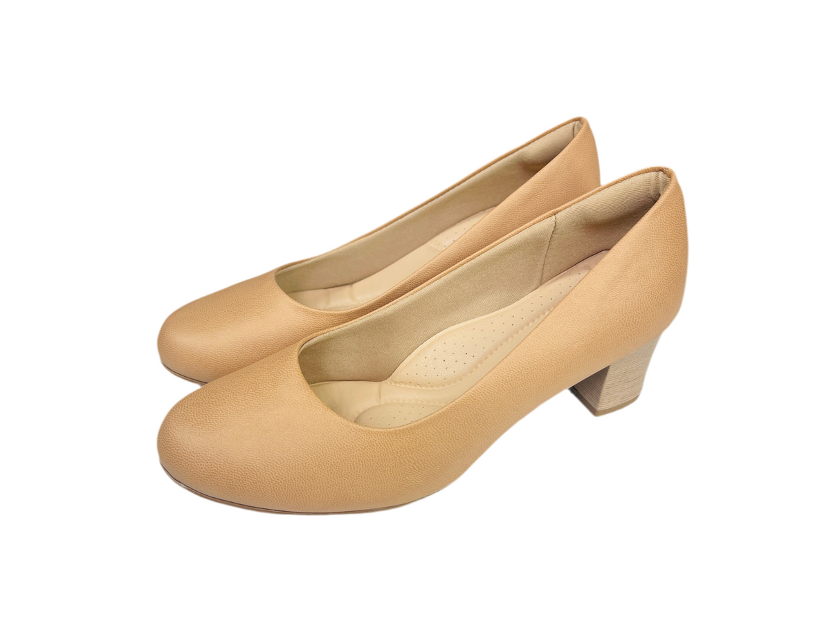 Piccadilly padded high heels  in beige 