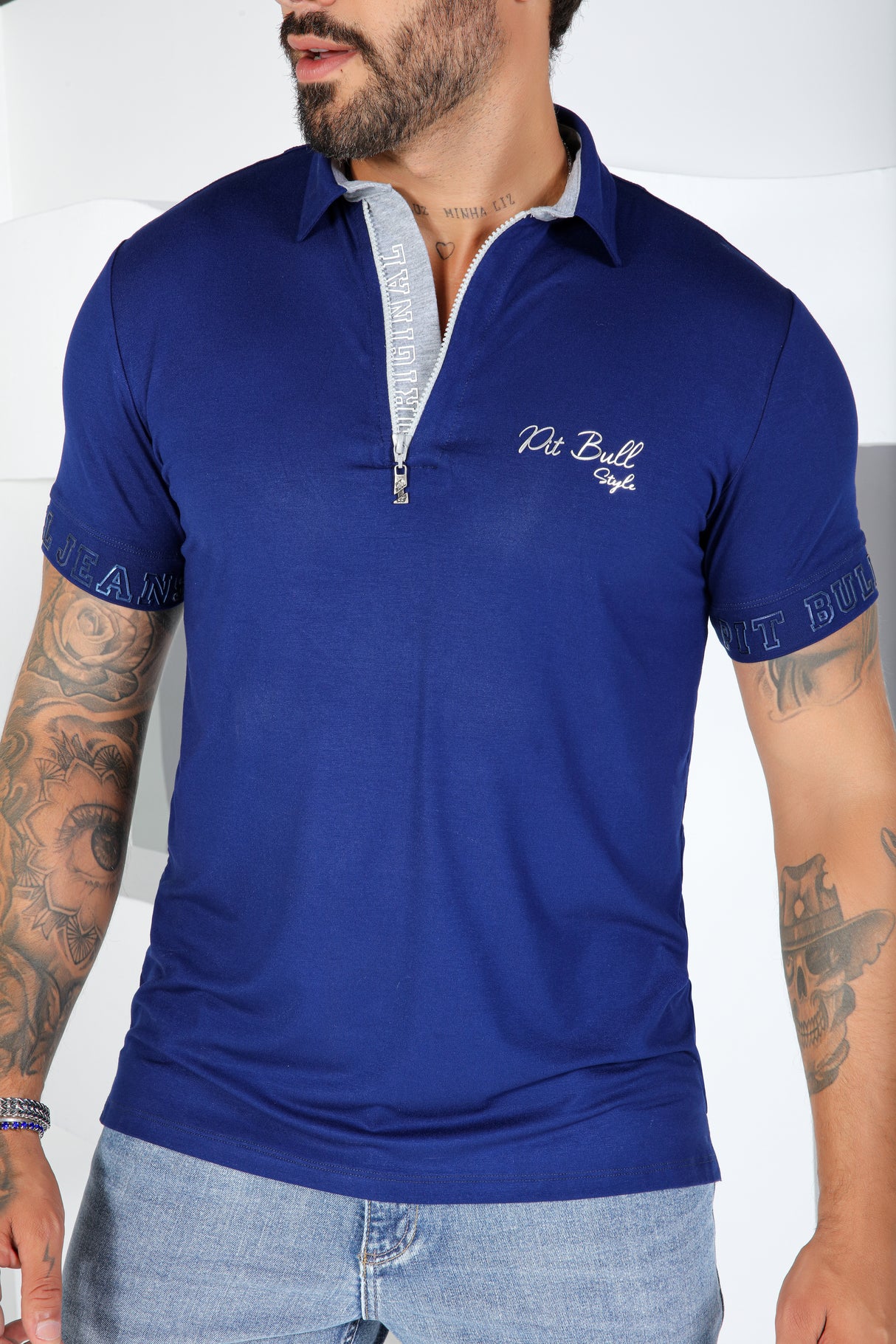 Camisa Polo Masculina Pit Bull Jeans 41252