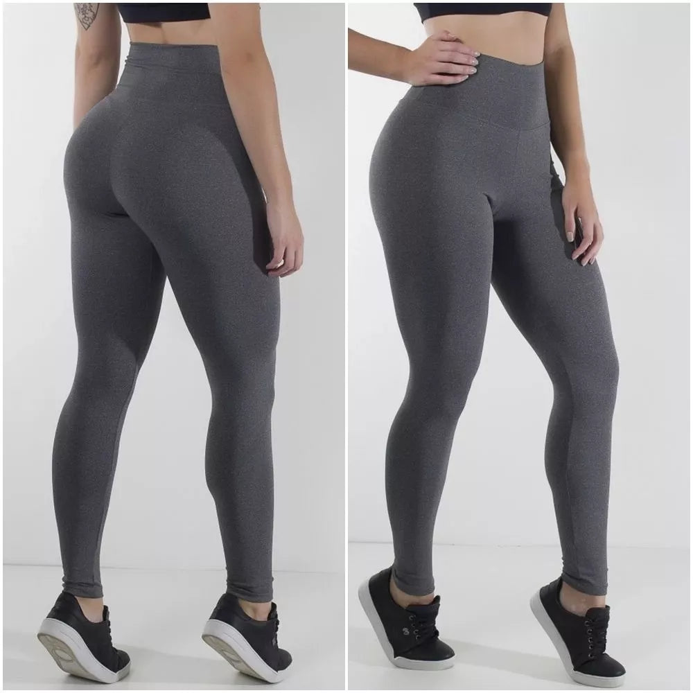 Leggings de compressão femininas de cintura alta Romance 66124