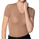 Lupo Loba Top transparente de manga corta para mujer Second Skin 805