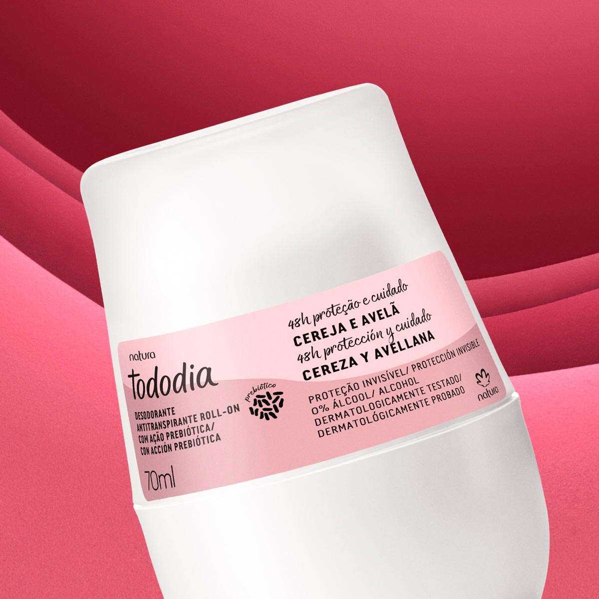 Natura Todo Dia Cherry And Hazelnut  Women's  Roll On  Antiperspirant Deodorant