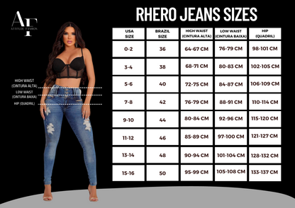 Rhero 56787 - Pantalones vaqueros ajustados con cintura alta para mujer