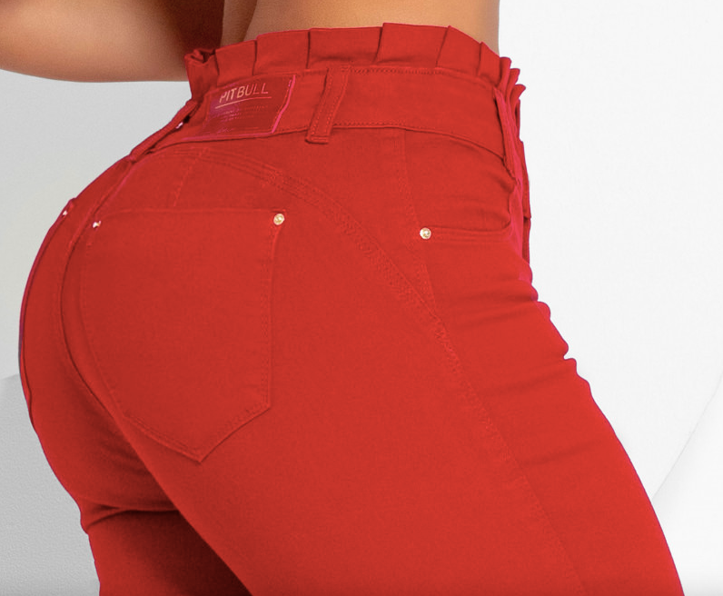 Calça jeans feminina de cintura alta Pit Bull Jeans com levantamento de bunda 59461