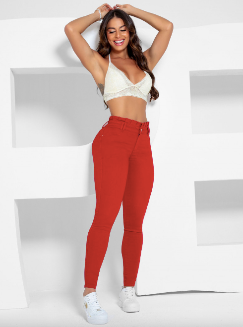 Calça jeans feminina de cintura alta Pit Bull Jeans com levantamento de bunda 59461