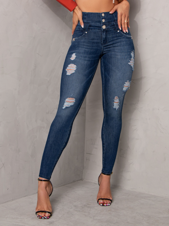 Pit Bull Jeans Women's High Waisted Ripped Jeans With Butt Lift 65336