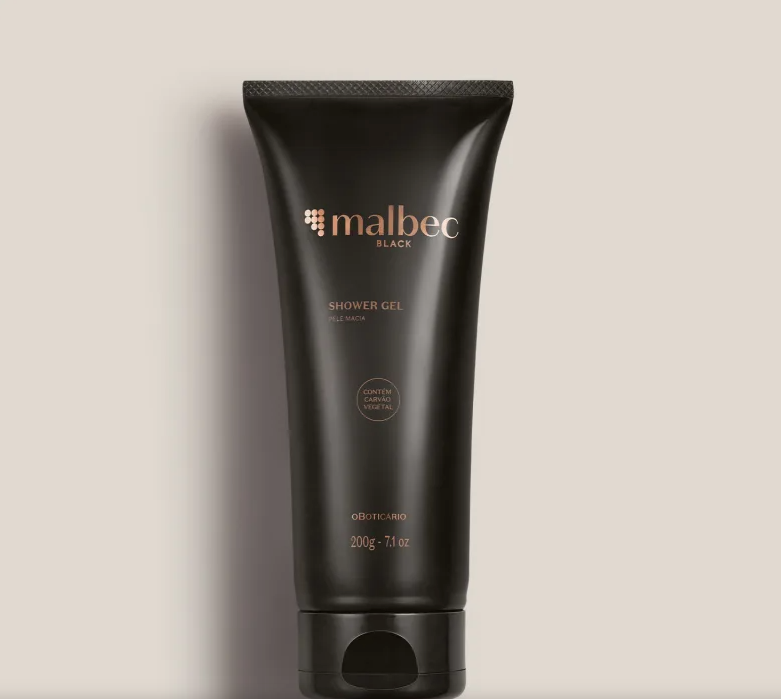O Boticario Malbec  Men's Black Charcoal Shower Gel