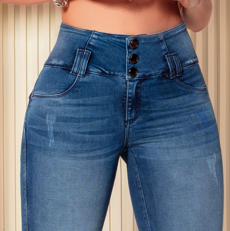 Pit Bull Jeans Capri Calça jeans feminina de cintura alta com levantamento de bumbum 61420