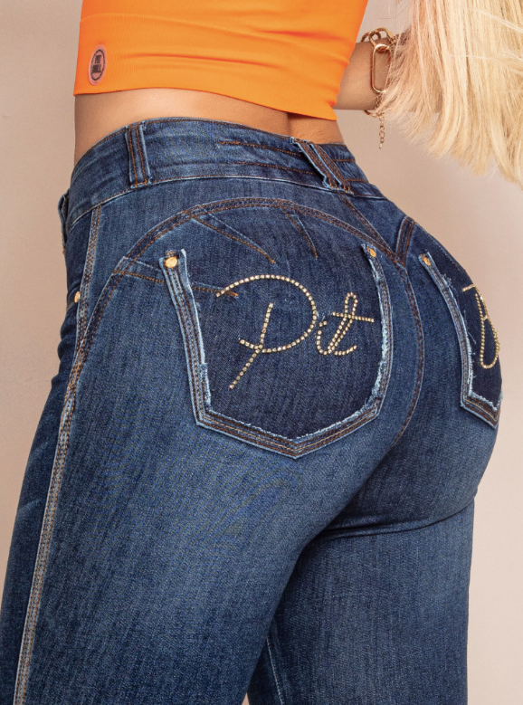 Calça jeans feminina de cintura alta Pit Bull Jeans 66492