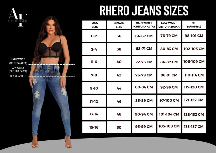 Rhero Women's High Waisted Jeans Pants with Butt Lift  57124