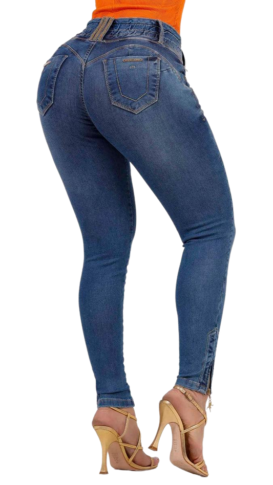 Rhero Pantalones vaqueros ajustados de talle alto para mujer 56682