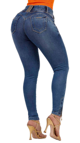 Calça jeans skinny feminina de cintura alta Rhero 56682