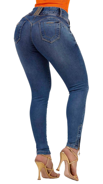 Rhero Pantalones vaqueros ajustados de talle alto para mujer 56682