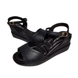 Piccadilly high-heel sandal in black, featuring a soft, curshuined insole. includes an adjustable  ankle buckle, ensuring elegance and a comfortable  fit. 