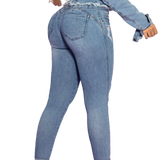 Calça jeans feminina pit bull rasgada de cintura baixa 66274