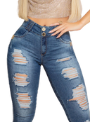Pit Bull Jeans Women's High Waisted Ripped Jeans Pants with Butt Lift 65945