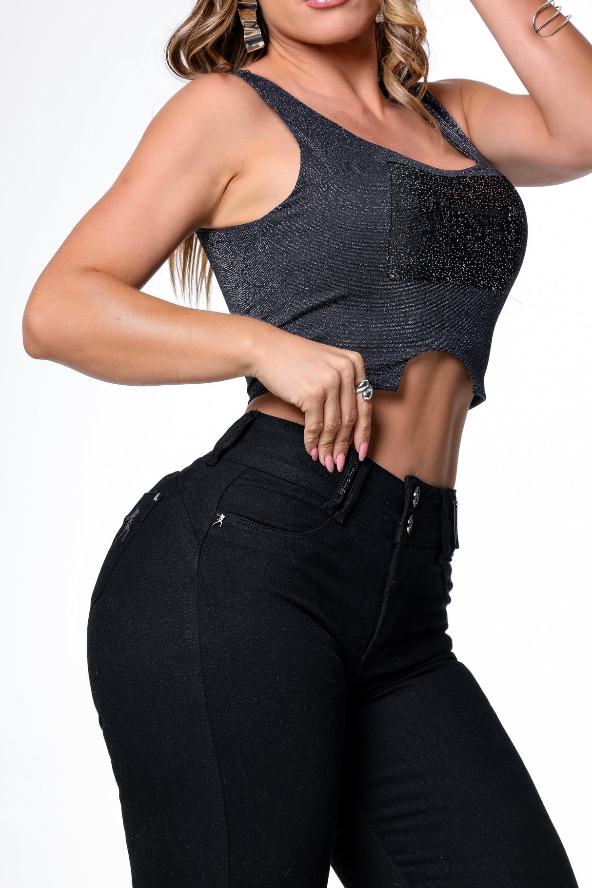 Calças de cintura alta para levantamento de bumbum femininas Rhero 57254