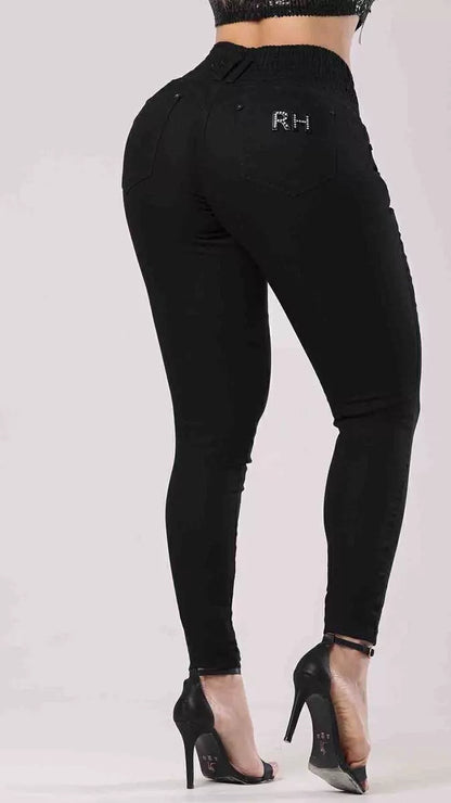 Calça jeans feminina de compressão com cintura alta e levantamento de bumbum Rhero 56938