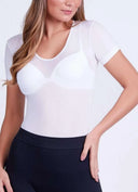 Lupo Loba Top transparente de manga corta para mujer Second Skin 805