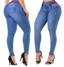 Rhero 56787 - Pantalones vaqueros ajustados con cintura alta para mujer