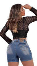 Rhero Pantalones cortos vaqueros elásticos para mujer 56603
