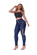 Rhero Pantalones vaqueros de talle alto para mujer con levantamiento de glúteos 57080
