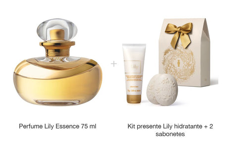 Lily Essence perfume with Lily moisturizing cream and decorated soaps gift set