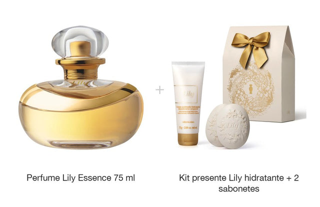 Lily Essence perfume with Lily moisturizing cream and decorated soaps gift set