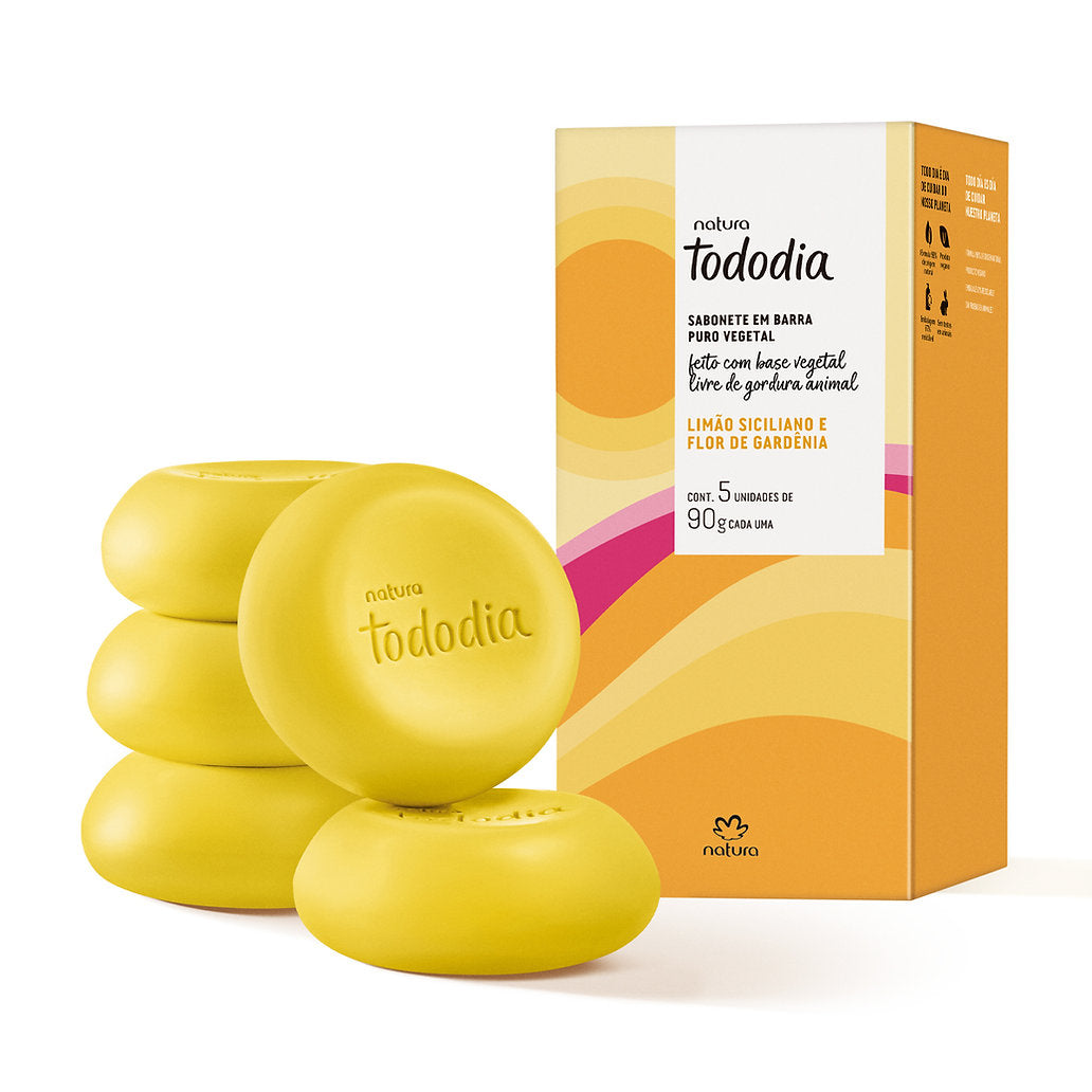Natura Todo Dia Women's Sicilian Lemon & Gardenia Flower  Bar Soap Box