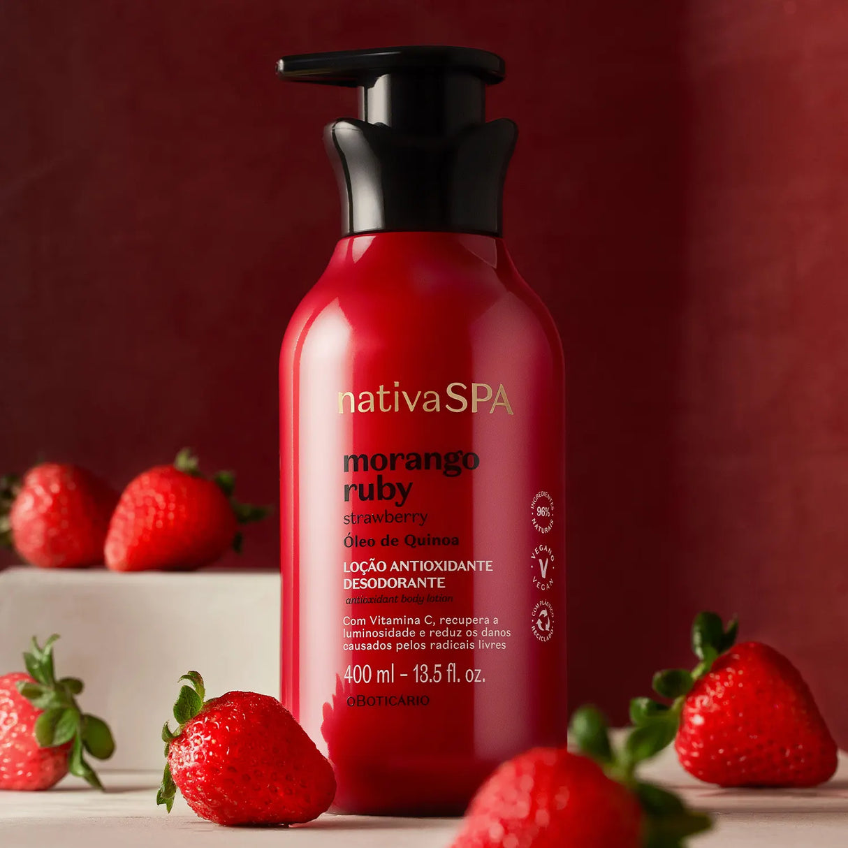O Boticário Nativa Spa Morango Loção Corporal Hidratante Feminina