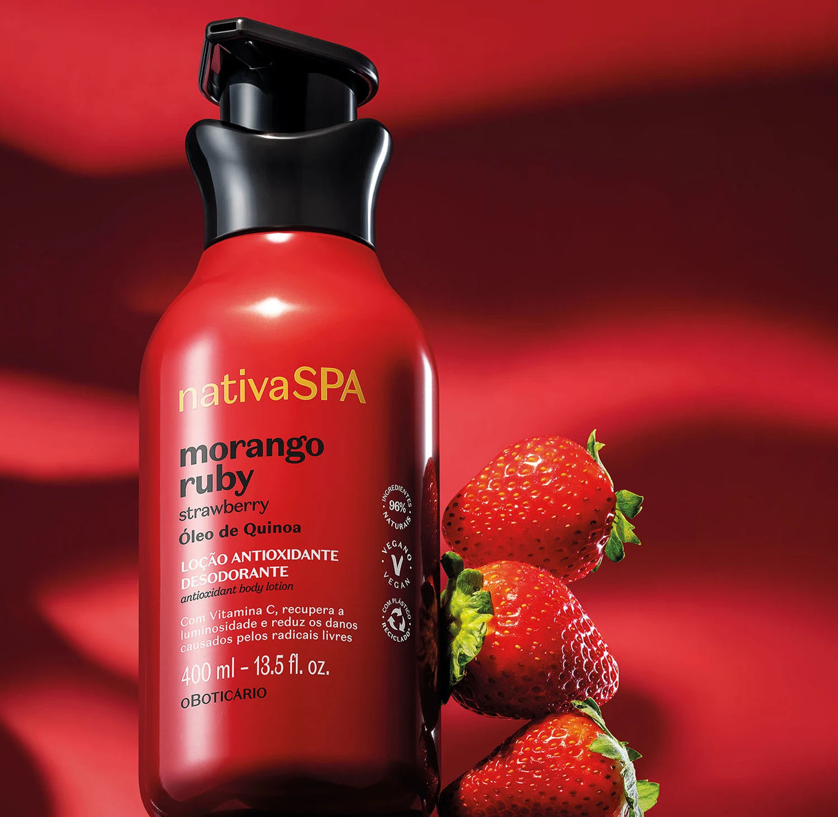 O Boticário Nativa Spa Morango Loção Corporal Hidratante Feminina