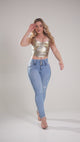 Calça Jeans Feminina Rhero Cintura Alta Bumbum Lift 57320