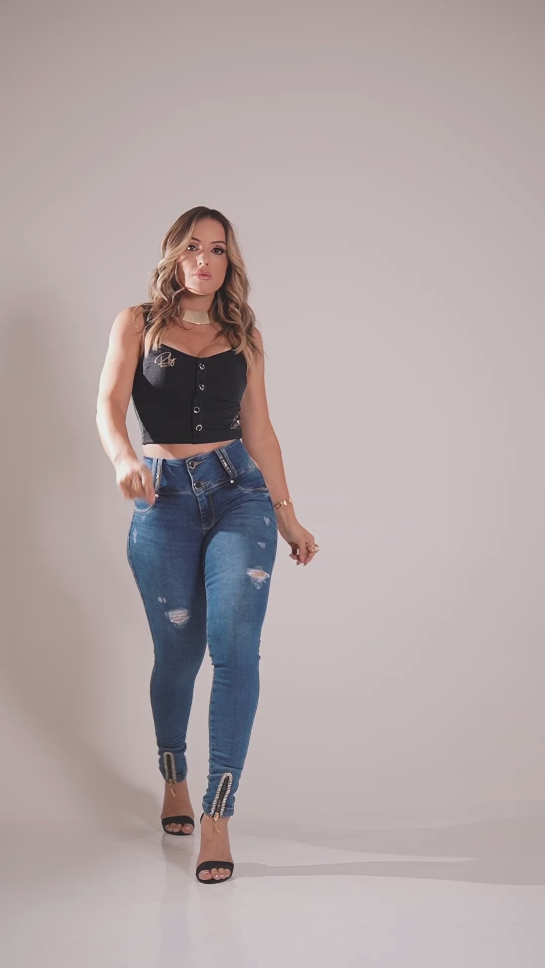 Pantalones vaqueros ajustados de compresión para mujer Rhero con realce de glúteos 57233
