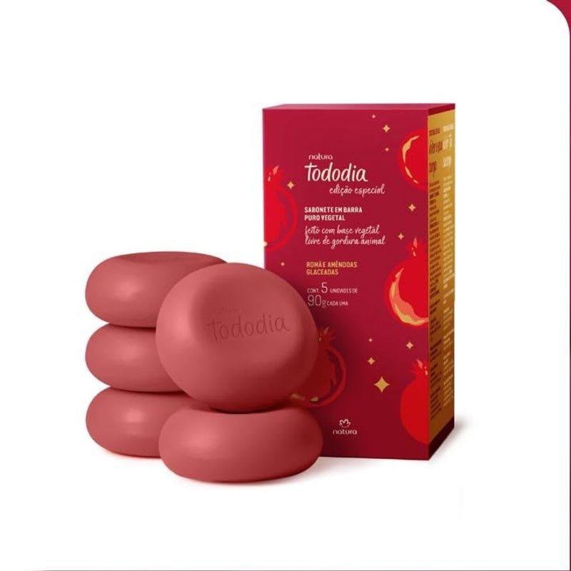 Natura Todo Dia Women's Pomegranate and Glazed Almonds Bar Soap Box