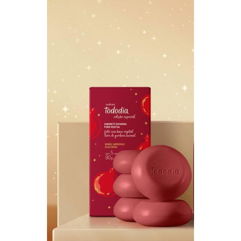 Natura Todo Dia Women's Pomegranate and Glazed Almonds Bar Soap Box