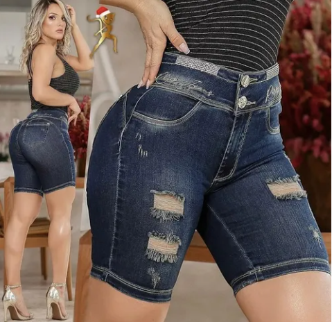 Shorts jeans feminino Rhero com levantamento de bunda 56397