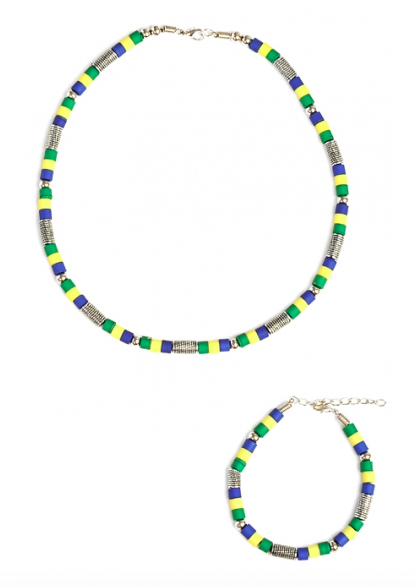 Juego de collar y pulsera de Brasil