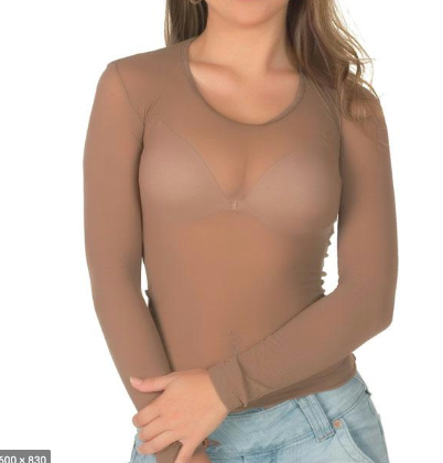 Blusa segunda pele transparente feminina Lupo Loba manga longa com microfibra 845