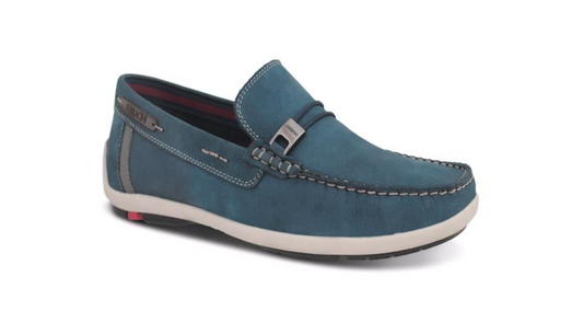 Ferracini Men's Blue BA 3977 Leather Loafers