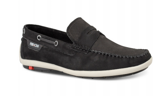 Mocassins masculinos de couro azul Ferracini 3970