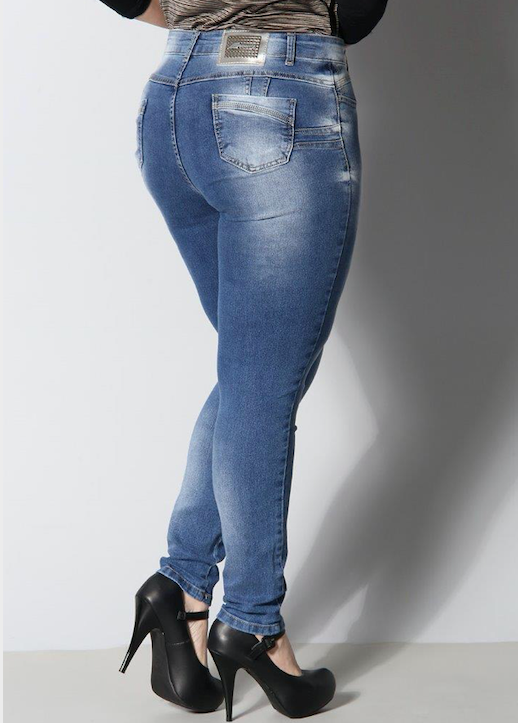 Calça jeans feminina de cintura baixa Sawary 247516