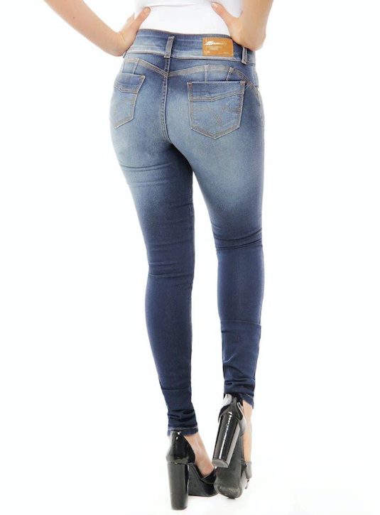 Calça jeans feminina de cintura baixa Sawary 247809
