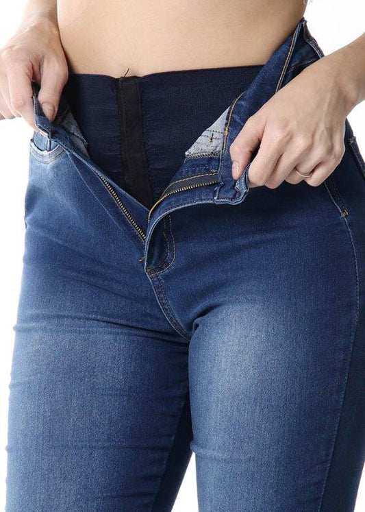 Calça jeans feminina de cintura alta Sawary 254024