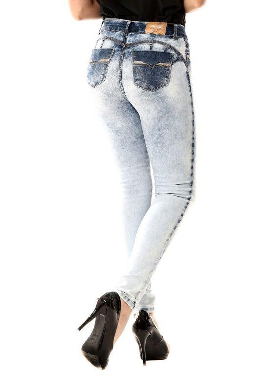Calça jeans feminina de cintura baixa Sawary 255132