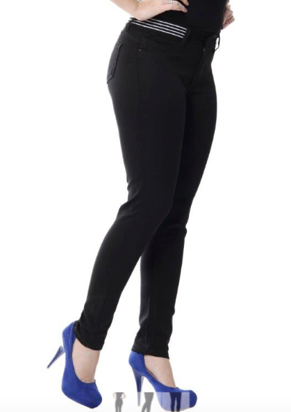 Calça feminina de cintura baixa Sawary 255475