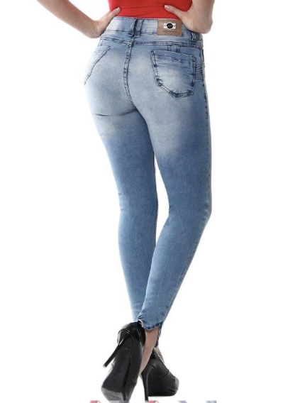 Calça jeans feminina de cintura baixa Sawary 255989