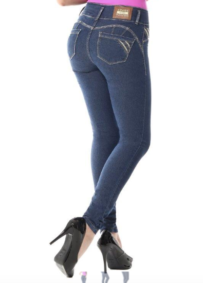 Calça jeans feminina de cintura baixa Sawary 256281